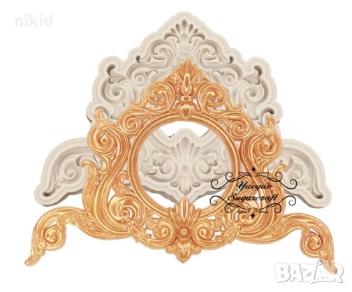 Рамка на основа стойка орнамент силиконов молд форма за декор украса торта фондан