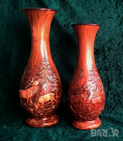 Вази с ловни мотиви -Елени