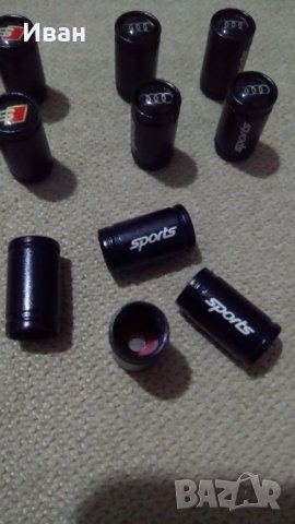 Висококачествени черни метални капачки за вентили винтили Ауди Audi , S line BMW M кола автомобил , снимка 3 - Аксесоари и консумативи - 30330805