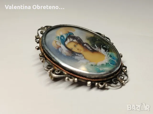 Брошка Викториански стил, снимка 5 - Антикварни и старинни предмети - 56153186