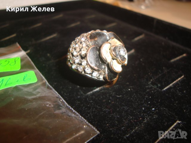 СТАР ЕМАЙЛИРАН с МНОГО ЦИРКОНИ АРТ ПРЪСТЕН ДАМСКИ 16658, снимка 7 - Пръстени - 30553745