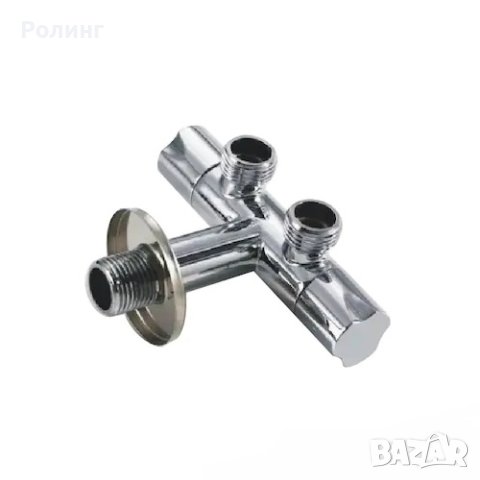 Двоен ъглов кран 1/2″ x 1/2″ x 1/2″ / 146060, снимка 2 - ВИК - 42257098