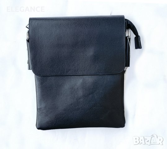Комплект мъжка чанта от еко кожа за през рамо и  портфейл от естественка  кожа, снимка 2 - Чанти - 37937821