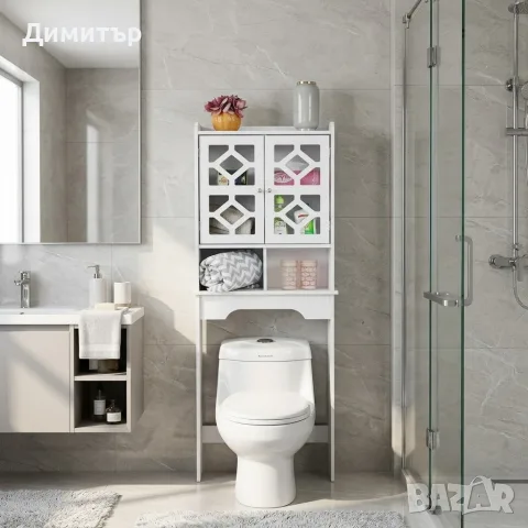 Waterproof Bathroom стилен шкаф за баня над тоалетна 48 х 23 х 150 см;