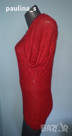 Червен пуловер тип туника с издължена задна част "charlotte russe" / голям размер / унисайз , снимка 3 - Блузи с дълъг ръкав и пуловери - 30380364