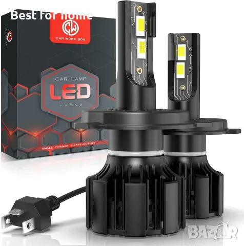 Кутия за работа с кола H4 LED 28000LM крушки за автомобилни фарове, 130W 12V, 6500K бяла