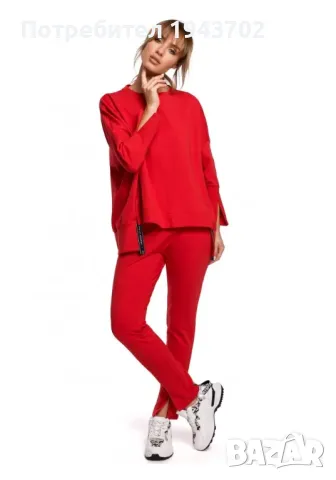 Дамски суичър в червен цвят M491 MOE