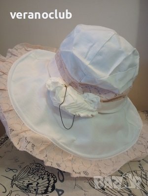 Кокетна капела Лукс от памучен плат, снимка 5 - Шапки - 39857499