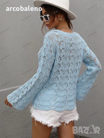 Дамски свободен пуловер с кръгло деколте, 6цвята , снимка 4 - Блузи с дълъг ръкав и пуловери - 42926615