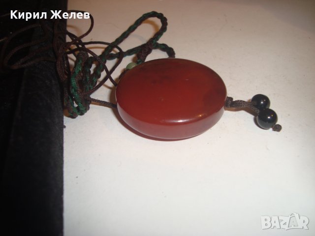 ОГРОМЕН НАТУРАЛЕН КАРНЕОЛ АРТ МЕДАЛЬОН БИЖУ 14906, снимка 10 - Колиета, медальони, синджири - 30652713