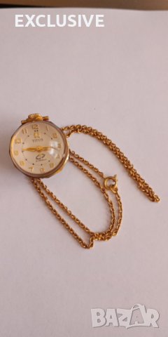 Швейцарски часовник Titus автоматик , с златна верижка 18к Договаряне!, снимка 9 - Дамски - 43152083