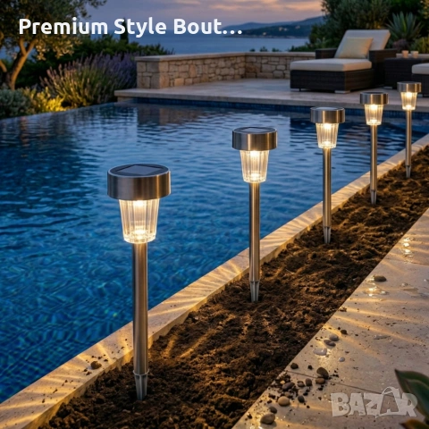 Комплект от 5 броя Led соларни лампи - автоматично включване без разход за електроенергия, снимка 2 - Друга електроника - 54030078