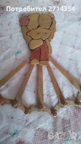 Стара дървена закачалка , снимка 4 - Антикварни и старинни предмети - 52129521