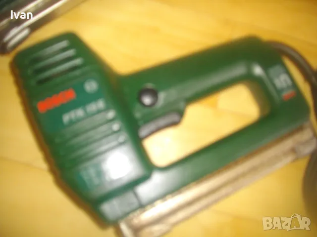 BOSCH PTK19E НЕМСКИ ОРИГИНАЛ СТАРО КАЧЕСТВО ЕЛ. ТАКЕР БОШ КОМБИНИРАН С ЕЛ. КОНТРОЛ И РЕГУЛАЦИЯ УДАР, снимка 11 - Други инструменти - 56121558