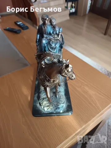 Статуетка кон с каляска, снимка 3 - Статуетки - 49627750