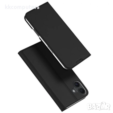 Кожен калъф тефтер Dux Ducis SKIN PRO и Протектор За iPhone 16 (6.1), Черен