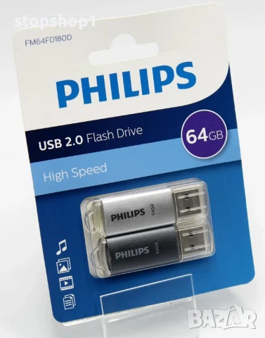 Флаш памет PHILIPS 64 GB USB 2.0 2 бр., снимка 3 - USB Flash памети - 50737534