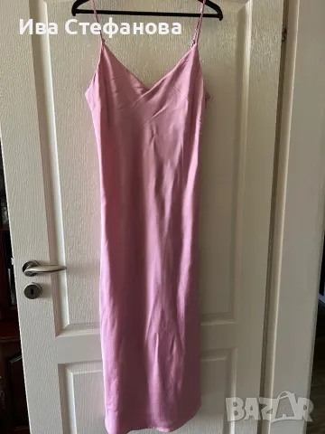 Нова нежна парти коктейлна розова сатен сатенена елегантна рокля Mohito , снимка 4 - Рокли - 50243463