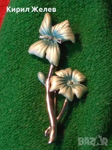 ПРЕКРАСНА НЕЖНА СРЕБРИСТА ФЛОРАЛНА АРТ БРОШКА ЦВЕТЕ 48880, снимка 11 - Други - 48160300