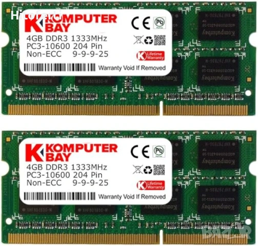 Компютърна памет 8GB (2x 4GB) DDR3 SODIMM (204-пинова) 1333Mhz PC3 10600 за Apple 8 GB (9-9-9-25)