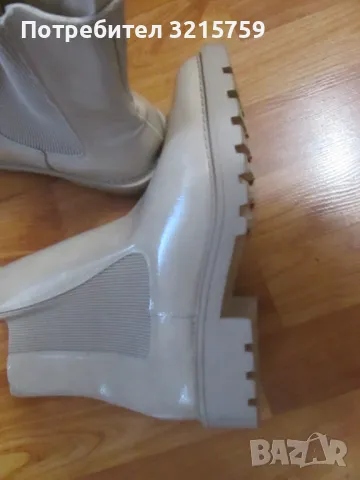 Нови дамски ботуши KIABI ,номер 42,бежови, еко кожа, снимка 3 - Дамски боти - 49222072