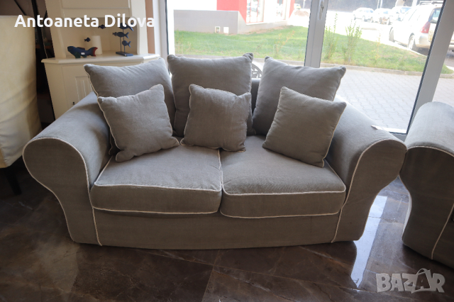 Комплект двуместен диван и фотьойл, снимка 3 - Дивани и мека мебел - 44750624