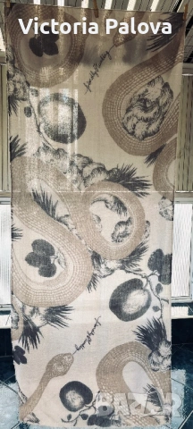 QUIET LUXURY шал Friendly Hunting Cashmere Square Garden Eden 100% кашмир 200x70 см, снимка 3 - Шалове - 53880794