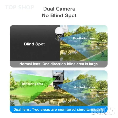 4K 8MP WiFi камера с двоен екран Външни охранителни камери IP PTZ, снимка 6 - IP камери - 49134427