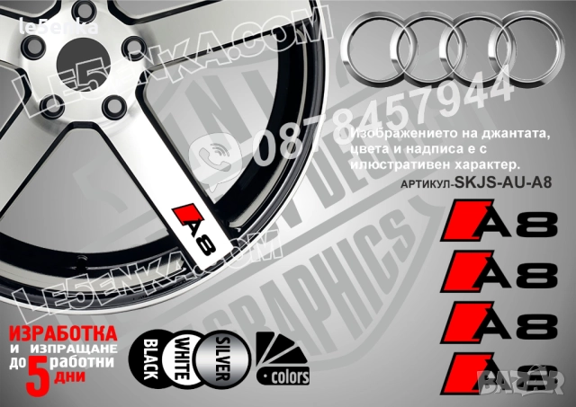 Audi A8 надписи за спици