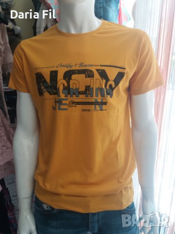 Мъжка тениска в жълто , снимка 1 - Тениски - 37112563