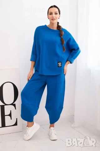 Дамски комплект от по-дебел материал с широки крачоли, 7цвята , снимка 9 - Комплекти - 52187555