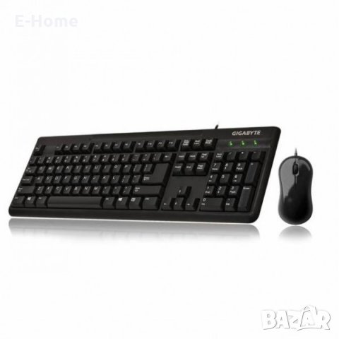 Комплект клавиатура с мишка и кирилица GIGABYTE, USB 2.0, Черен - водоустойчив, снимка 2 - Клавиатури и мишки - 30917564