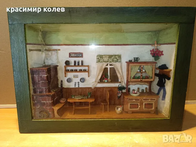 стара немска пластична живопис с миниатюри, снимка 4 - Антикварни и старинни предмети - 48406676