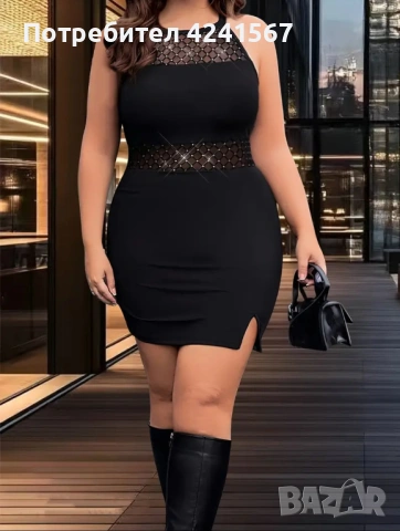 Елегантна черна дамска рокля 2XL
