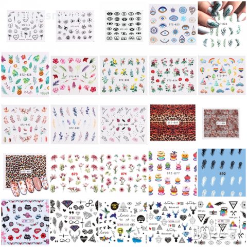 Цветни ваденки цветя за маникюр, снимка 13 - Продукти за маникюр - 19213470