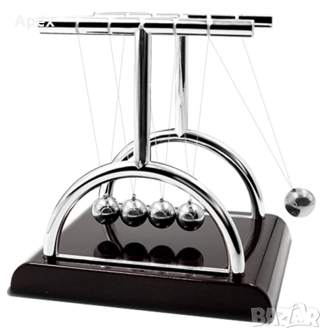 Люлка Махало на Нютон.Антистрес Играчка за Бюро.Метални Топчета.Перпетуум Мобиле.Люлката на Newton