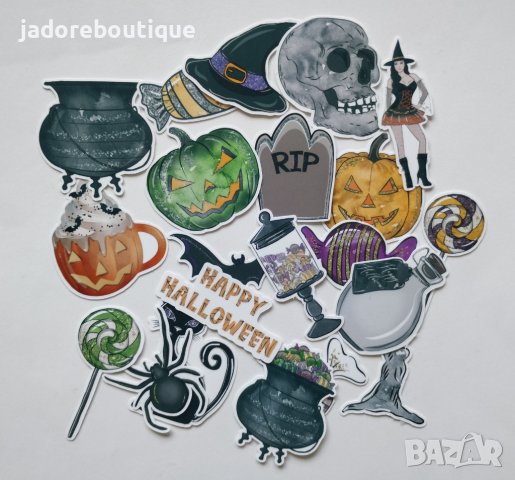 Дизайнерски скрапбук стикери Happy Halloween V060 - 21 бр /к-кт, снимка 2 - Други - 42131433