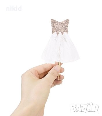 Bride to be 4 бр диамант рокля корона картонени топери за мъфини и торта Моминско парти декор топер , снимка 6 - Други - 37086283