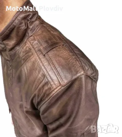 Ежедневно кожено мото яке Класк Brown Motomall, снимка 2 - Аксесоари и консумативи - 49246696