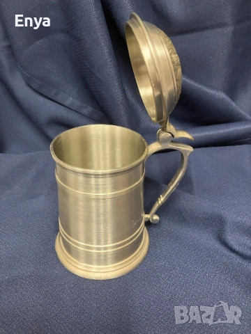 Калаена халба за бира с капак - Siam, Thailand, снимка 2 - Антикварни и старинни предмети - 53369700