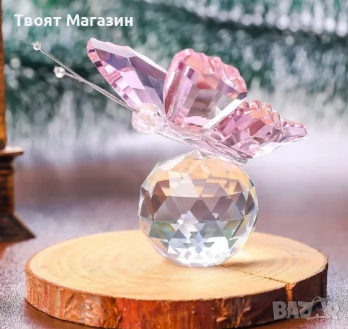 Декоративна фигурка „Кристална пеперуда“ – изящен акцент за вашия дом, снимка 3 - Декорация за дома - 55358964