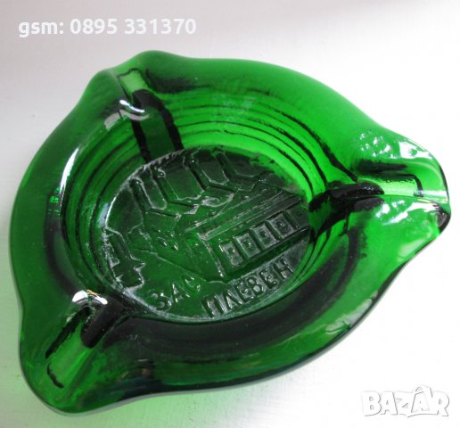 зелен стъклен пепелник, снимка 1 - Други - 40204269