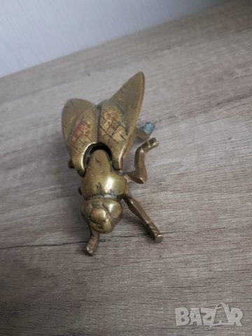 Месингов пепелник муха, снимка 5 - Антикварни и старинни предмети - 38925521