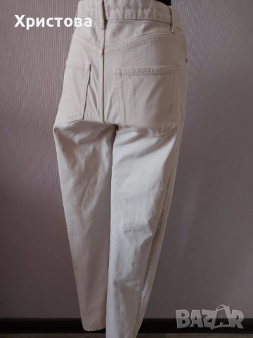 MOM JEANS дънки в цвят екрю - 15,00лв., снимка 6 - Дънки - 37128431