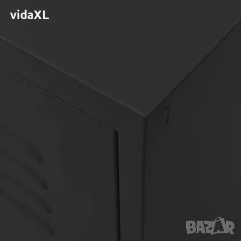 vidaXL ТВ шкаф, черен, 105x35x50 см, стомана, снимка 7 - Секции и витрини - 56147069