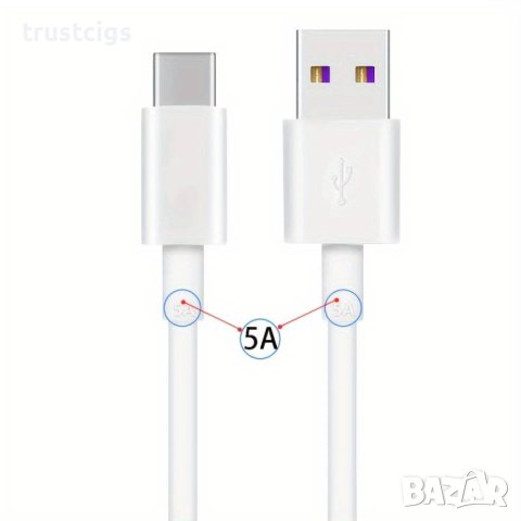 USB кабел за бързо зареждане 1м 5А, снимка 4 - Резервни части за телефони - 44481885