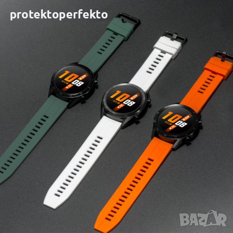 Силиконова каишка HUAWEI Watch GT 3, GT 3 Pro – 42/ 46mm Orange оранжева, снимка 2 - Каишки за часовници - 38088646