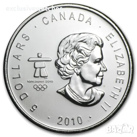 1 тройунция Сребърна Монета Cananda Olympic Hockey BU 2010 г. , снимка 2 - Нумизматика и бонистика - 49841070