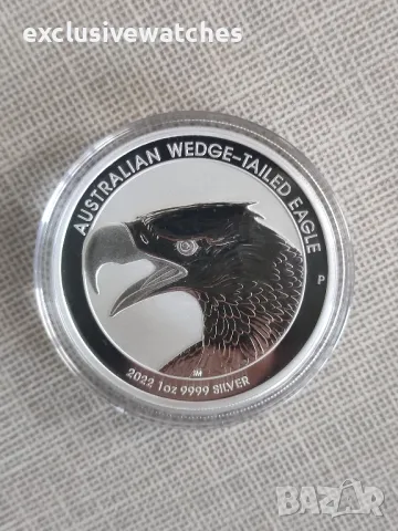 1 тройунция Сребърна Монета Australian Wedge-tailed Eagle 2022 г., снимка 4 - Нумизматика и бонистика - 49827978