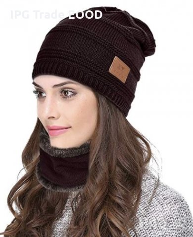 Промо! Комплект шапка и шал - зимни - перфектен подарък , снимка 3 - Шапки - 34796563